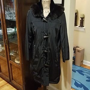 Black Andrew Marc Jacket with Fur Collar